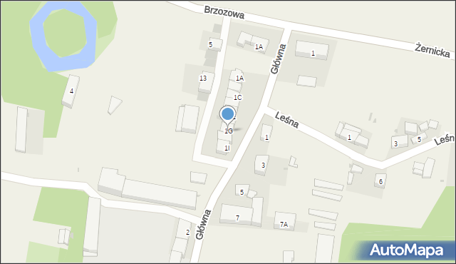 Krzyżowice, Główna, 1G, mapa Krzyżowice