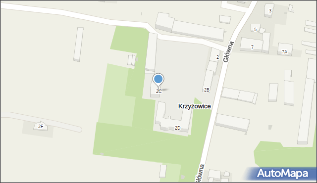 Krzyżowice, Główna, 2C, mapa Krzyżowice