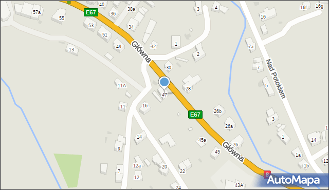 Kudowa-Zdrój, Główna, 47, mapa Kudowa-Zdrój