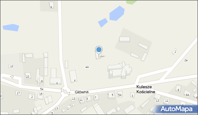 Kulesze Kościelne, Główna, 4B, mapa Kulesze Kościelne