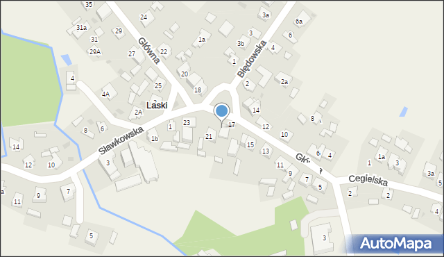 Laski, Główna, 19, mapa Laski