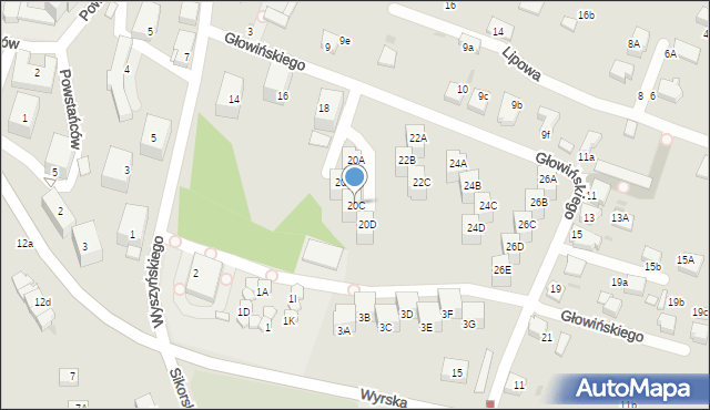 Łaziska Górne, Głowińskiego Jana, ks., 20C, mapa Łaziska Górne