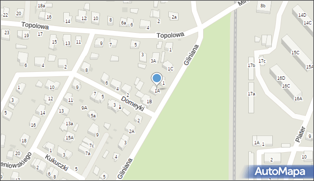 Lębork, Gliniana, 1A, mapa Lębork