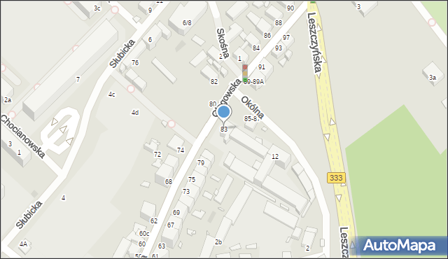 Legnica, Głogowska, 83, mapa Legnicy