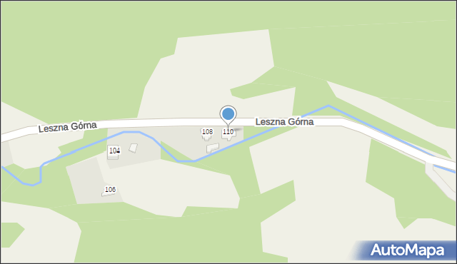 Leszna Górna, Główna, 110, mapa Leszna Górna