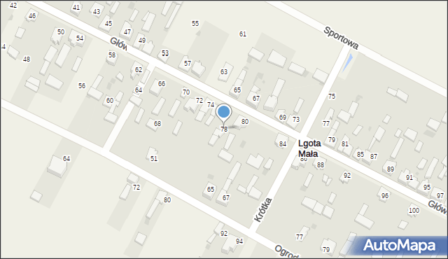 Lgota Mała, Główna, 78, mapa Lgota Mała