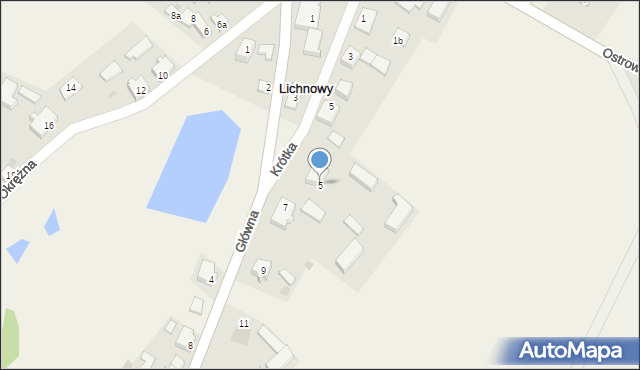 Lichnowy, Główna, 5, mapa Lichnowy