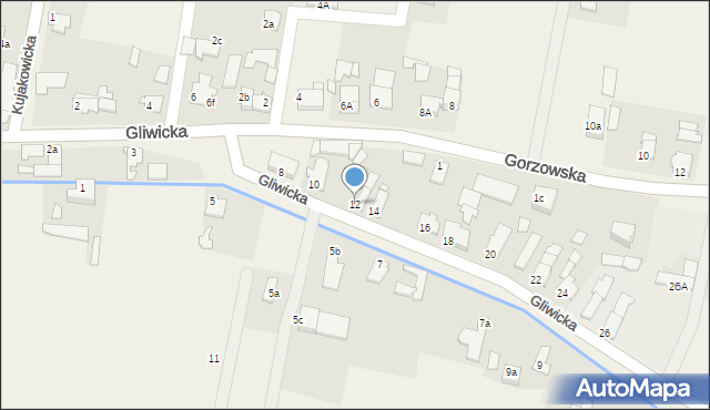 Ligota Górna, Gliwicka, 12, mapa Ligota Górna