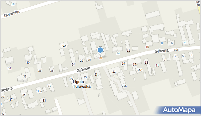 Ligota Turawska, Główna, 18, mapa Ligota Turawska