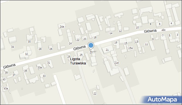 Ligota Turawska, Główna, 23, mapa Ligota Turawska