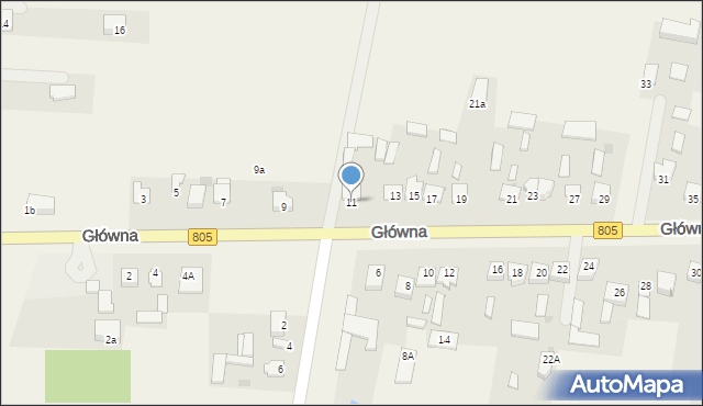 Lipówki, Główna, 11, mapa Lipówki