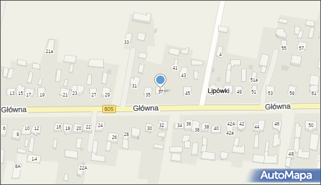 Lipówki, Główna, 37, mapa Lipówki