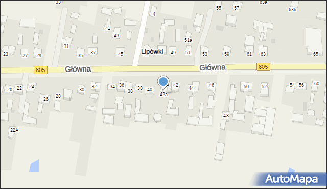 Lipówki, Główna, 42a, mapa Lipówki