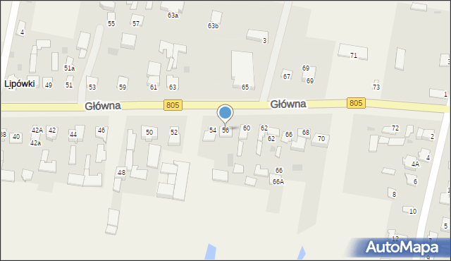 Lipówki, Główna, 56, mapa Lipówki