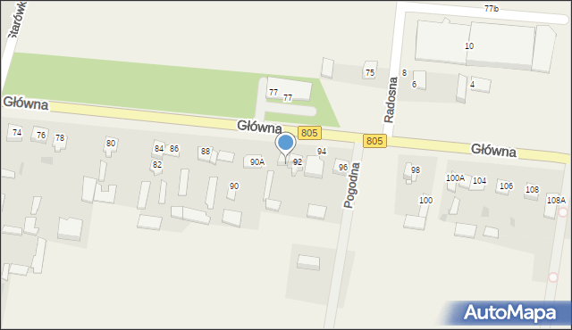 Lipówki, Główna, 92A, mapa Lipówki