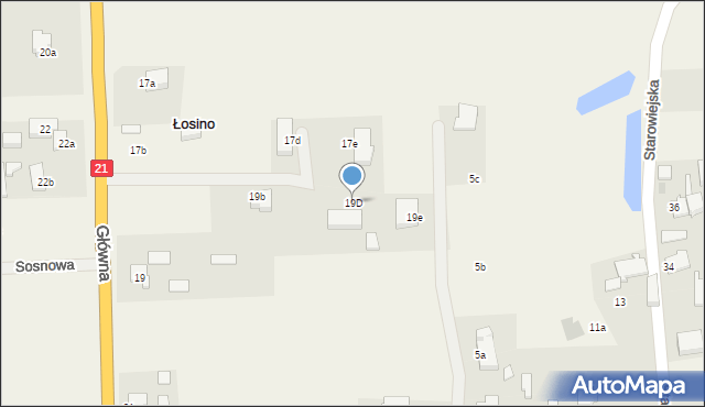 Łosino, Główna, 19D, mapa Łosino