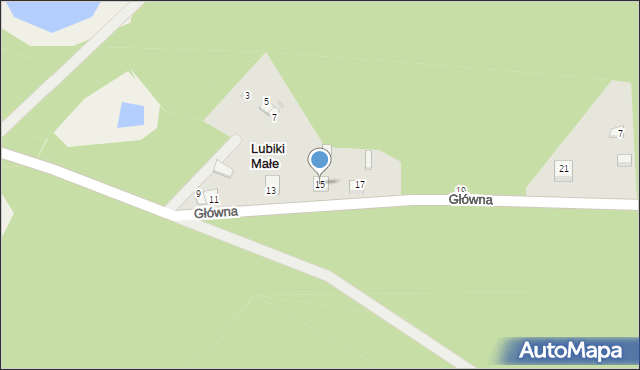 Lubiki Małe, Główna, 15, mapa Lubiki Małe