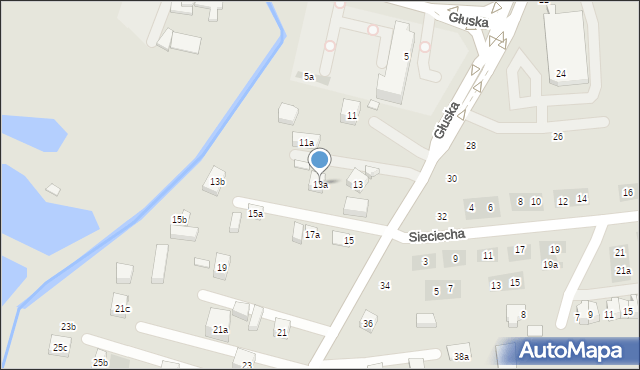 Lublin, Głuska, 13a, mapa Lublina