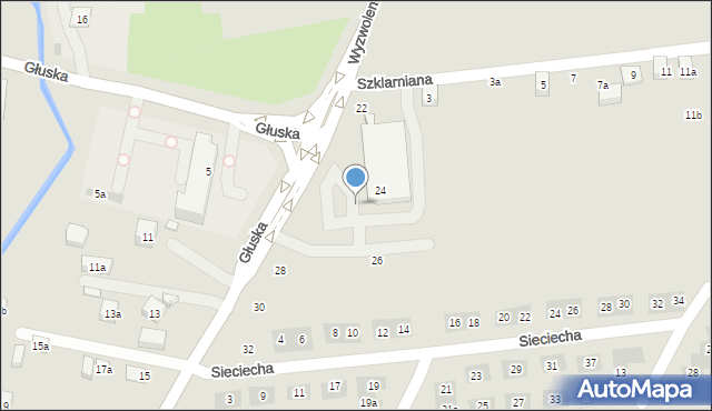 Lublin, Głuska, 24, mapa Lublina