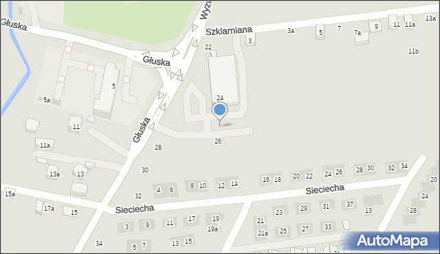 Lublin, Głuska, 26, mapa Lublina