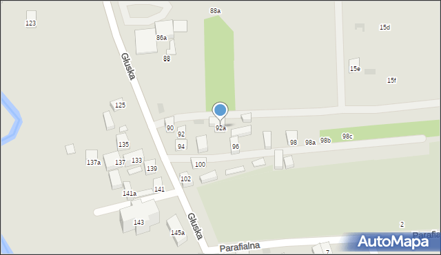 Lublin, Głuska, 92a, mapa Lublina