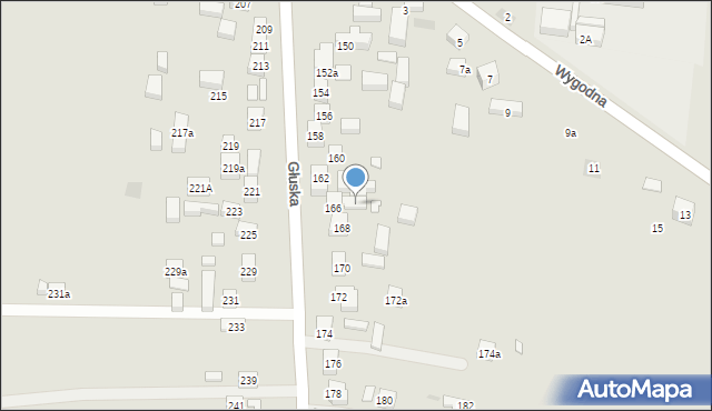 Lublin, Głuska, 166a, mapa Lublina