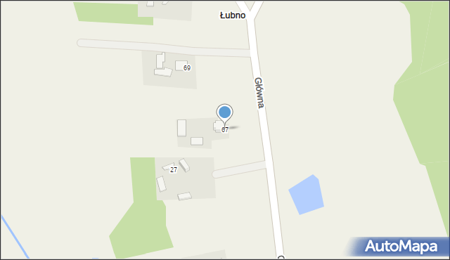 Łubno, Główna, 67, mapa Łubno