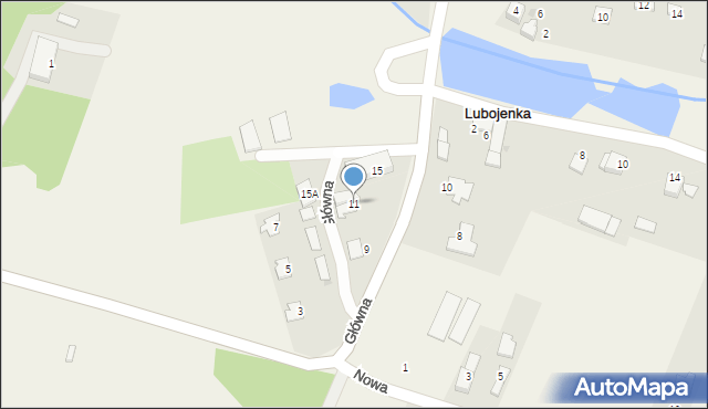 Lubojenka, Główna, 11, mapa Lubojenka