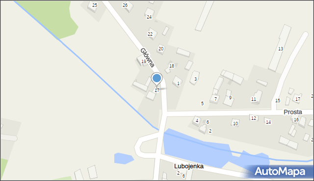 Lubojenka, Główna, 17, mapa Lubojenka