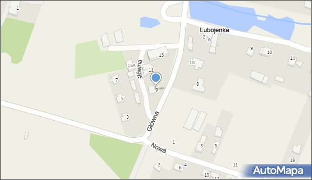 Lubojenka, Główna, 9, mapa Lubojenka