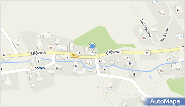 Lubomin, Główna, 11, mapa Lubomin