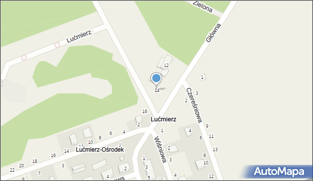 Lućmierz-Ośrodek, Główna, 14, mapa Lućmierz-Ośrodek