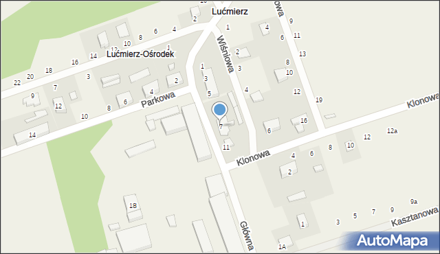 Lućmierz-Ośrodek, Główna, 7, mapa Lućmierz-Ośrodek