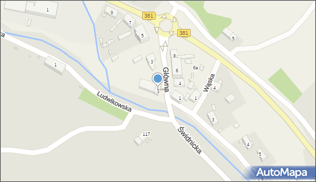 Ludwikowice Kłodzkie, Główna, 1, mapa Ludwikowice Kłodzkie