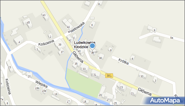 Ludwikowice Kłodzkie, Główna, 36, mapa Ludwikowice Kłodzkie