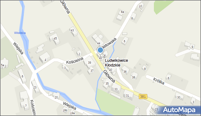 Ludwikowice Kłodzkie, Główna, 42, mapa Ludwikowice Kłodzkie