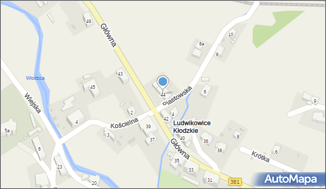 Ludwikowice Kłodzkie, Główna, 44, mapa Ludwikowice Kłodzkie