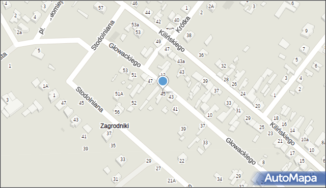 Lutomiersk, Głowackiego, 45, mapa Lutomiersk