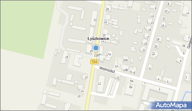 Łyszkowice, Głowackiego Bartosza, 11a, mapa Łyszkowice