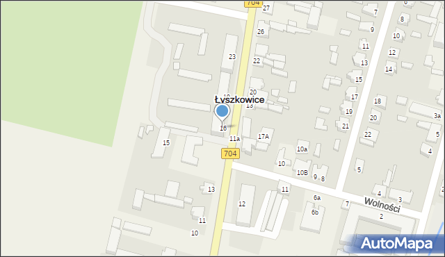 Łyszkowice, Głowackiego Bartosza, 16, mapa Łyszkowice