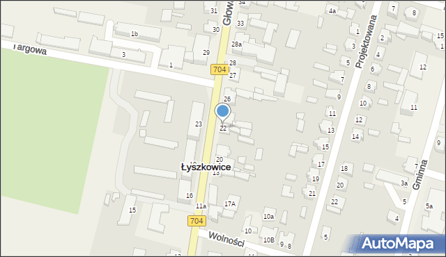 Łyszkowice, Głowackiego Bartosza, 22, mapa Łyszkowice