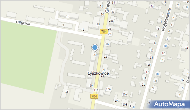 Łyszkowice, Głowackiego Bartosza, 23, mapa Łyszkowice