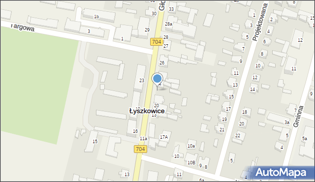 Łyszkowice, Głowackiego Bartosza, 24, mapa Łyszkowice