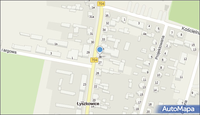 Łyszkowice, Głowackiego Bartosza, 28, mapa Łyszkowice