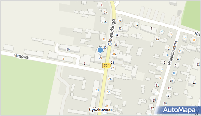 Łyszkowice, Głowackiego Bartosza, 29, mapa Łyszkowice