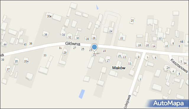 Maków, Główna, 21, mapa Maków