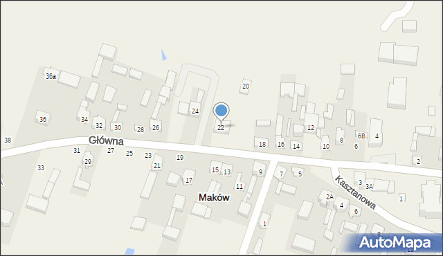 Maków, Główna, 22, mapa Maków