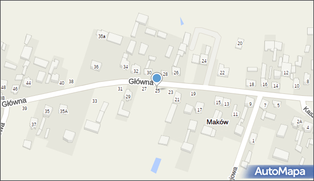 Maków, Główna, 25, mapa Maków