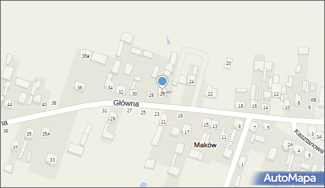 Maków, Główna, 26, mapa Maków