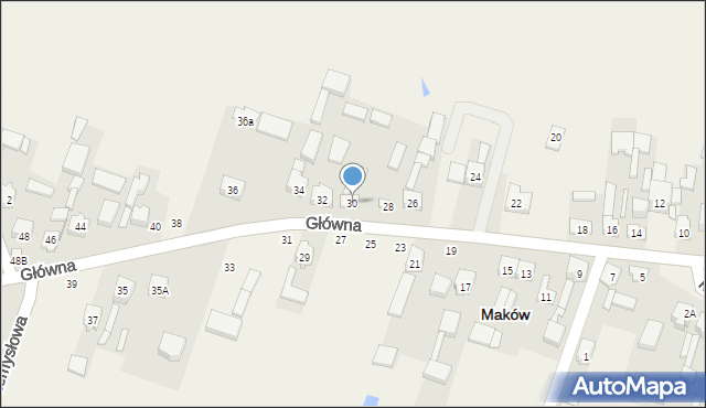 Maków, Główna, 30, mapa Maków